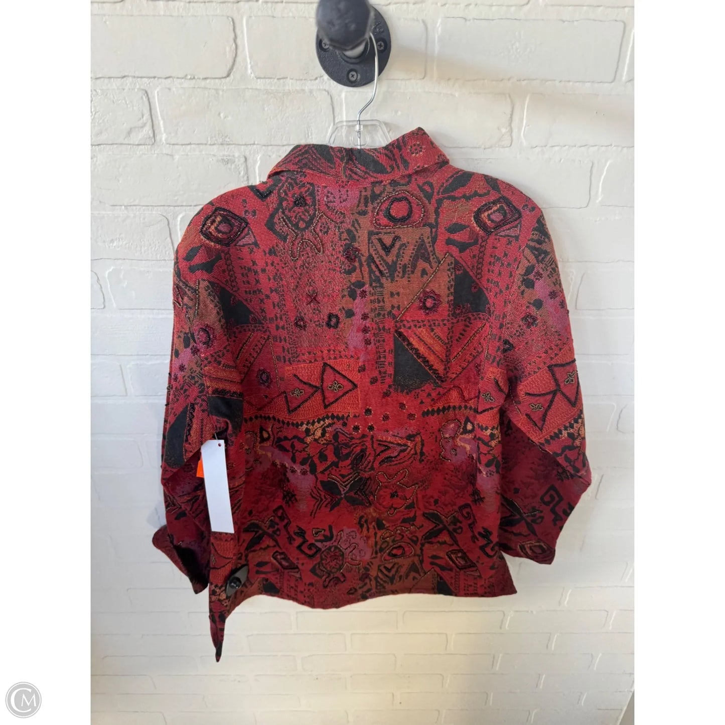 Blazer By Chicos In Black & Red, Size: L