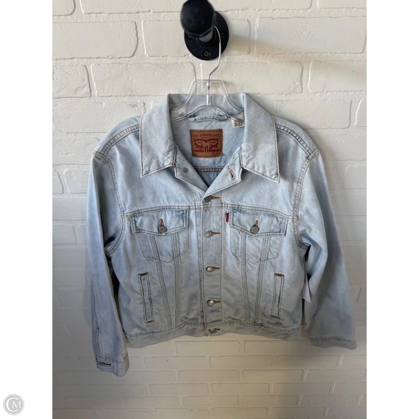 Jacket Denim By Levis In Blue Denim, Size: L