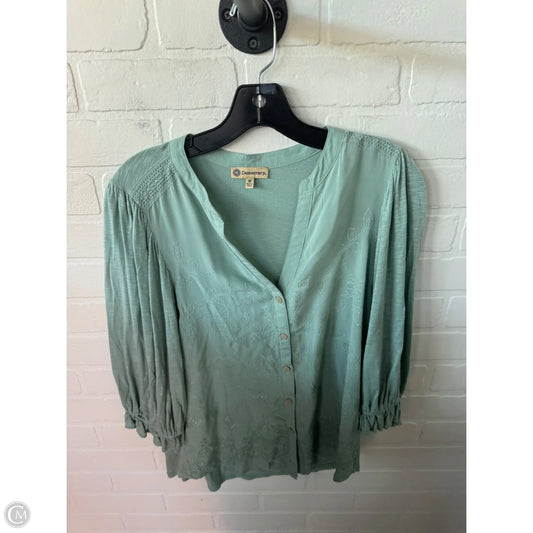 Top 3/4 Sleeve By Democracy In Green, Size: M
