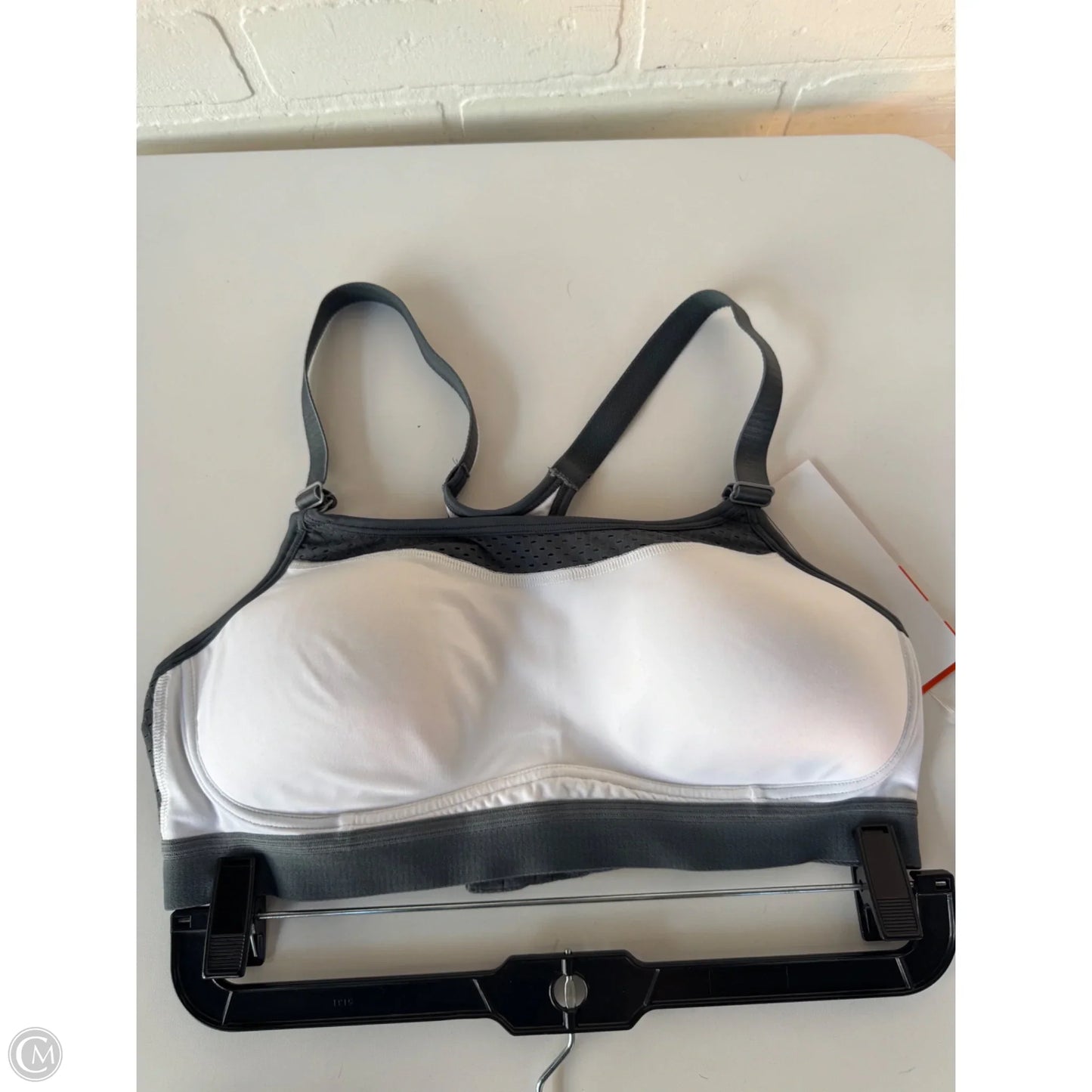 Athletic Bra By Champion In Grey & White, Size: L