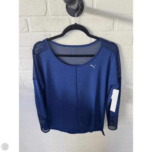 Athletic Top Short Sleeve By Puma In Navy, Size: S