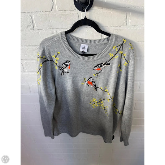 Sweater By Cabi In Grey & Orange, Size: S