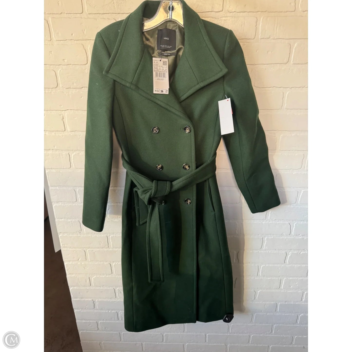 Coat Wool By Mng In Green, Size: Xxs
