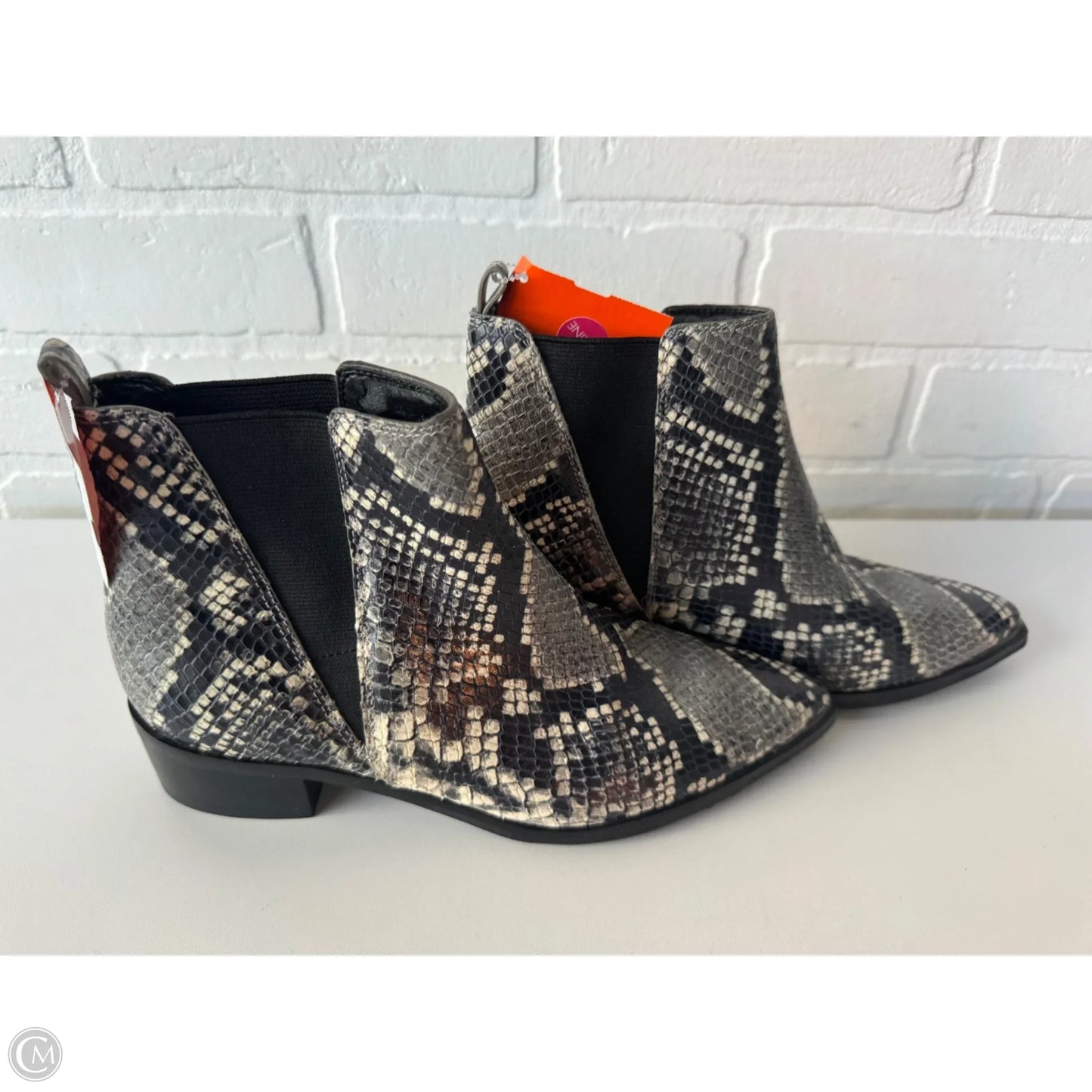 Boots Ankle Heels By Marc Fisher In Snakeskin Print, Size: 5.5