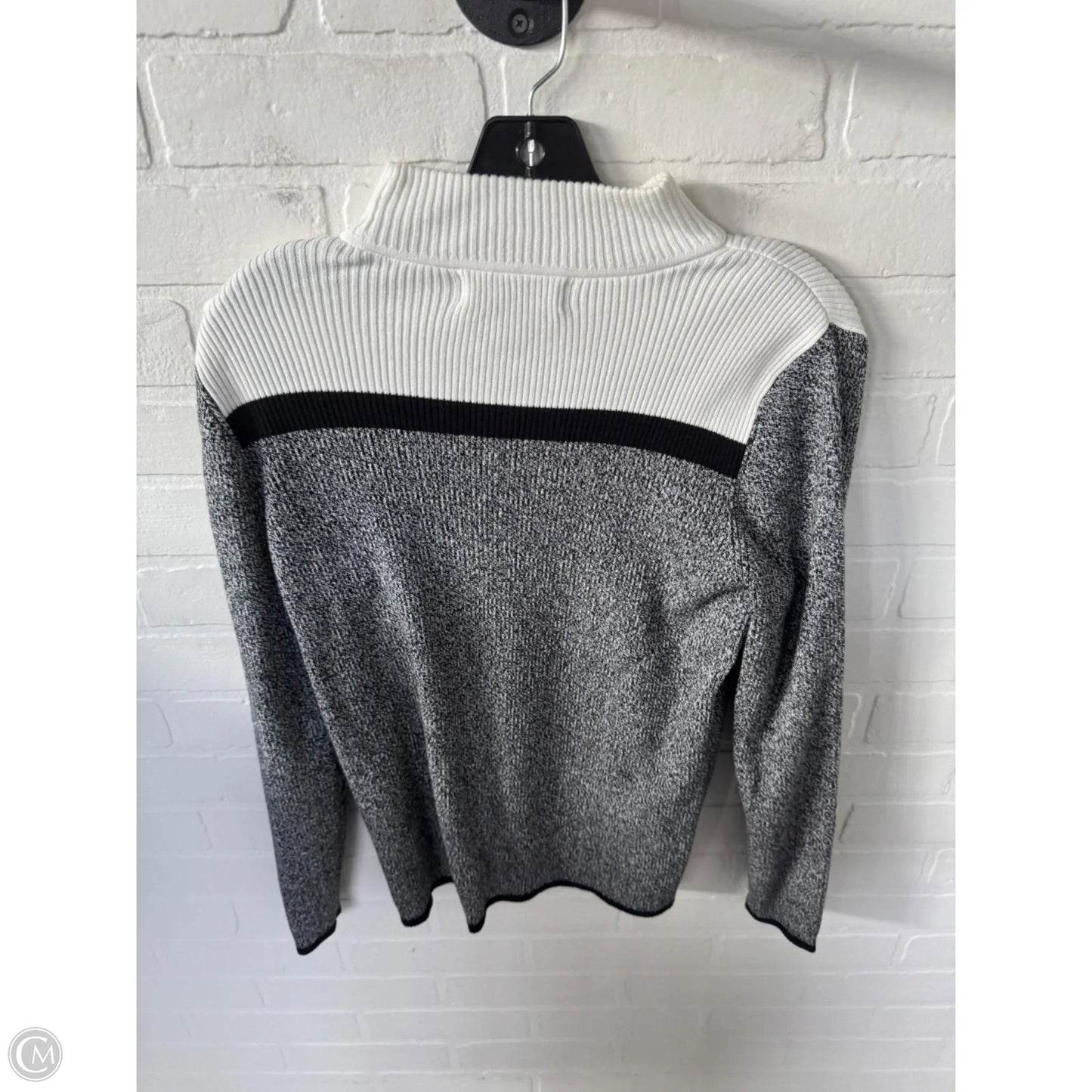 Sweater By Karen Scott In Black & White, Size: M