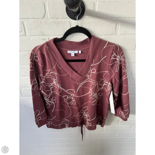 Top 3/4 Sleeve By Chicos In Pink & Tan, Size: S