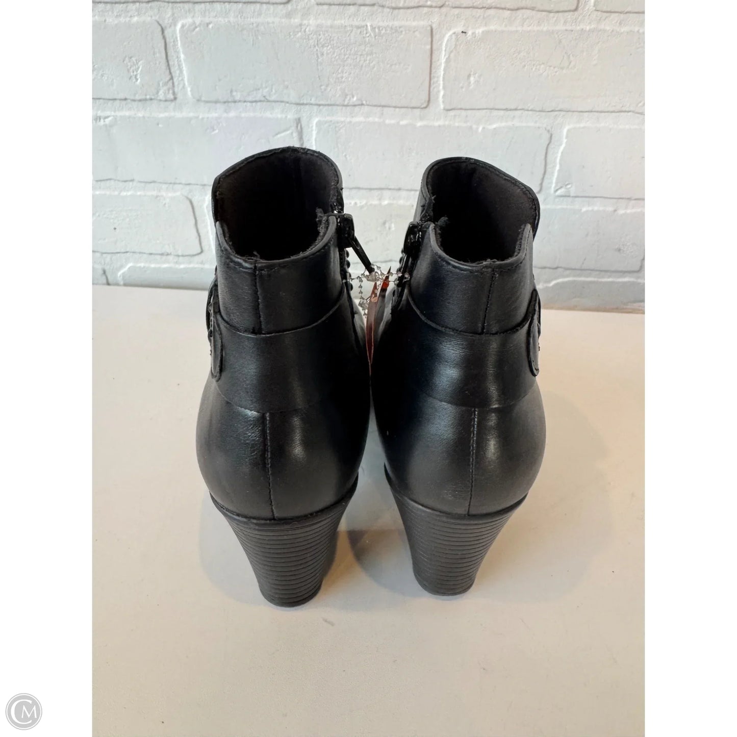 Boots Ankle Heels By Clarks In Black, Size: 8