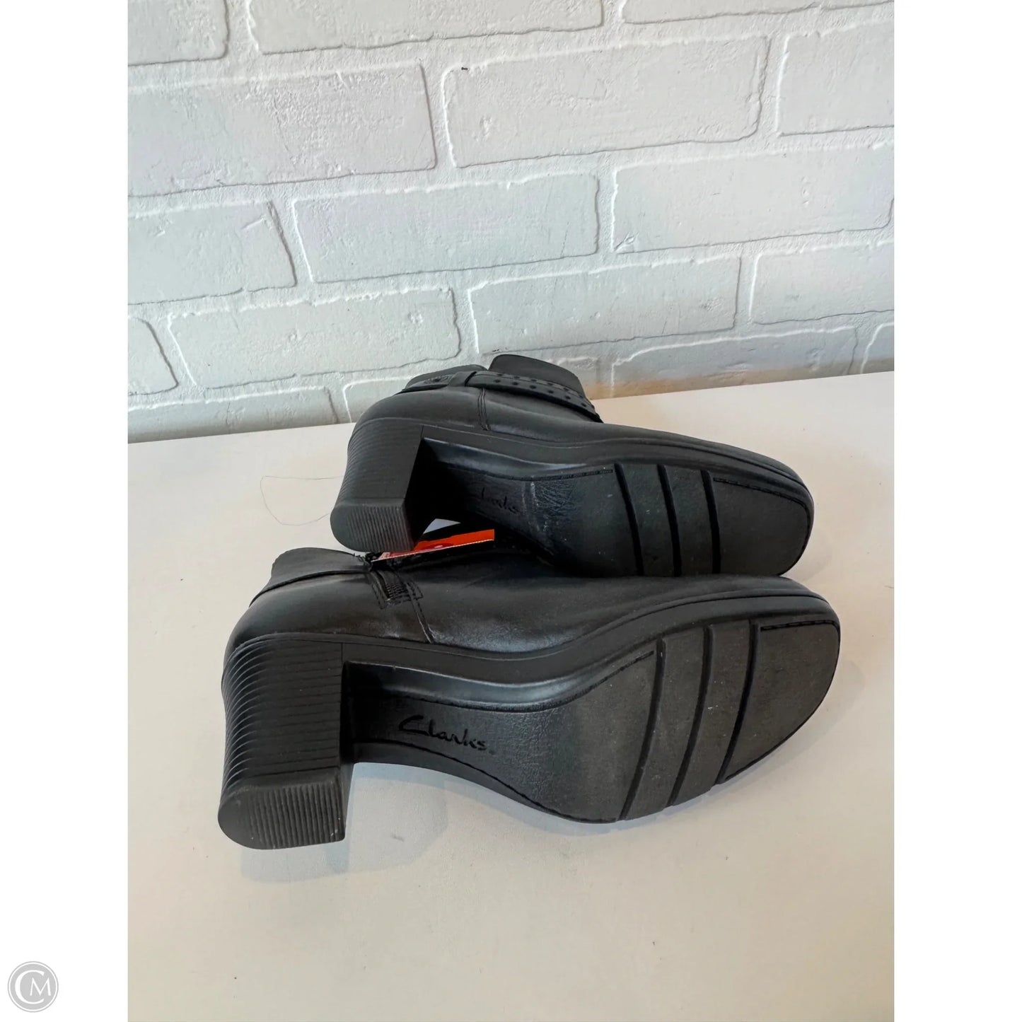 Boots Ankle Heels By Clarks In Black, Size: 8