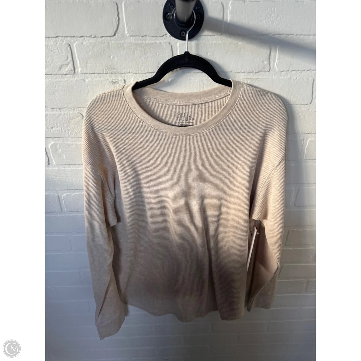 Top Long Sleeve Basic By Time And Tru In Tan, Size: Xl
