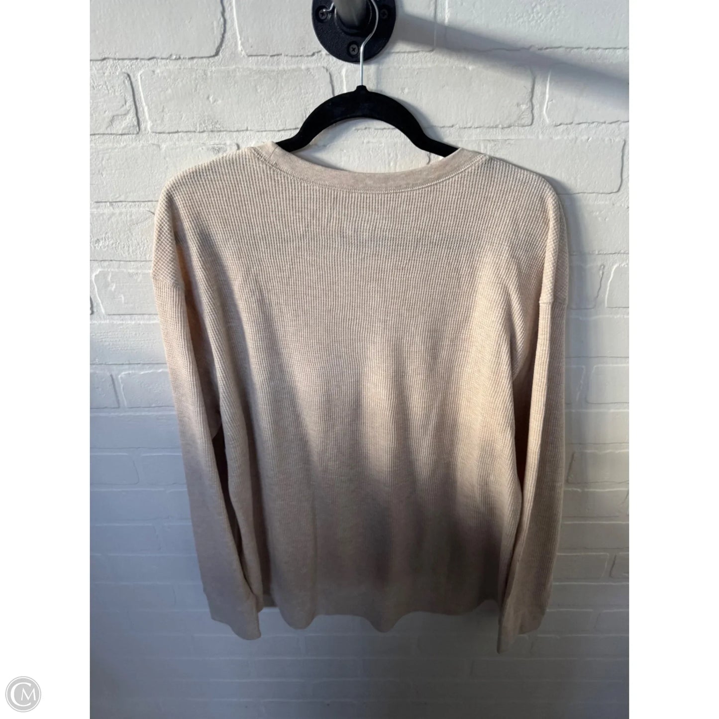 Top Long Sleeve Basic By Time And Tru In Tan, Size: Xl