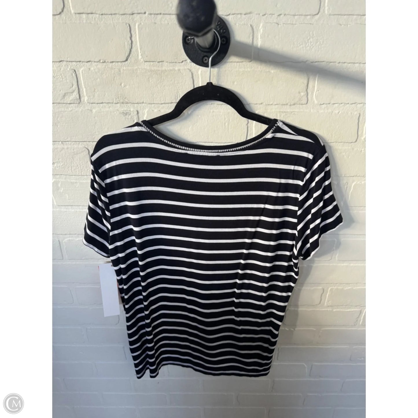 Top Short Sleeve By Tommy Hilfiger In Blue & White, Size: L