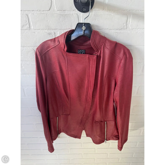 Jacket Moto By Clara Sun Woo In Red, Size: M