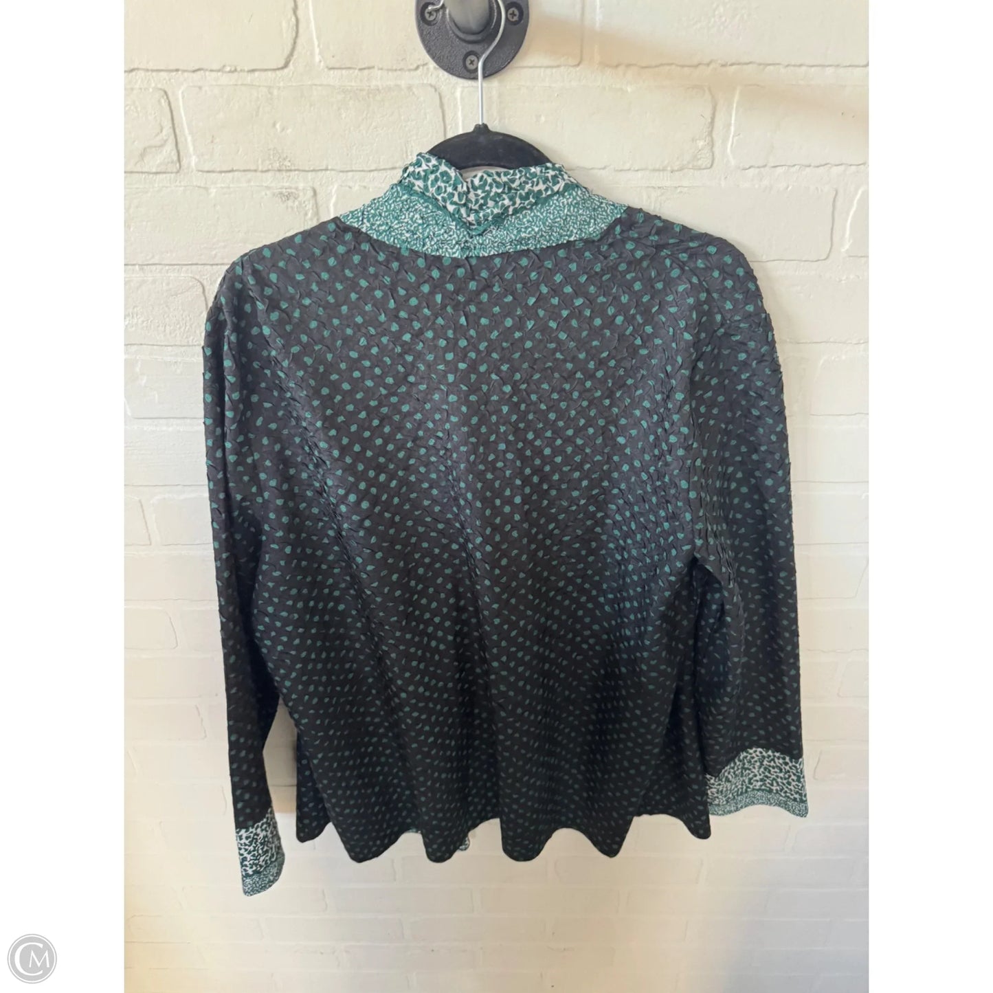 Cardigan By Chicos In Black & Green, Size: Xl