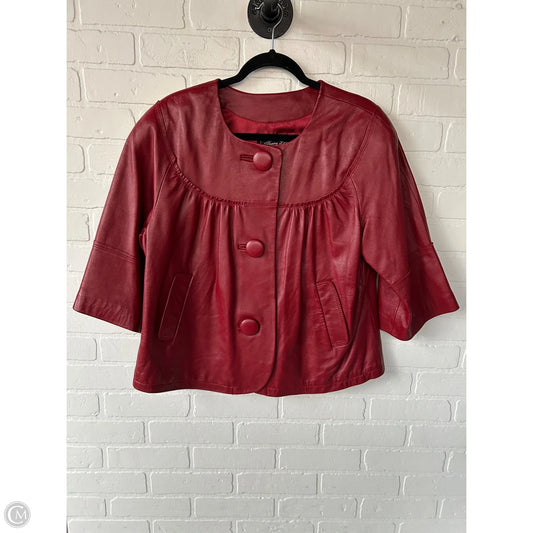 Jacket Leather By Cmc In Red, Size: L