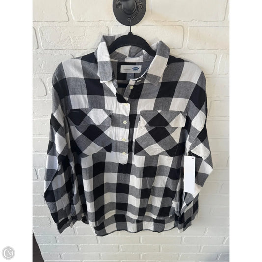 Top Long Sleeve By Old Navy In Black & White, Size: M