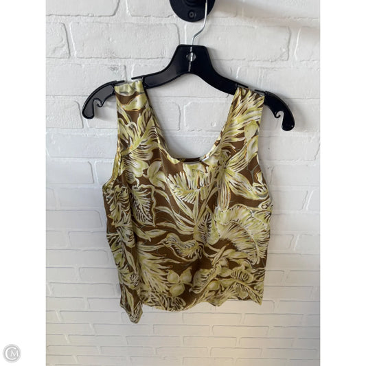 Blouse Sleeveless By Liz Claiborne In Brown & Green, Size: Xl