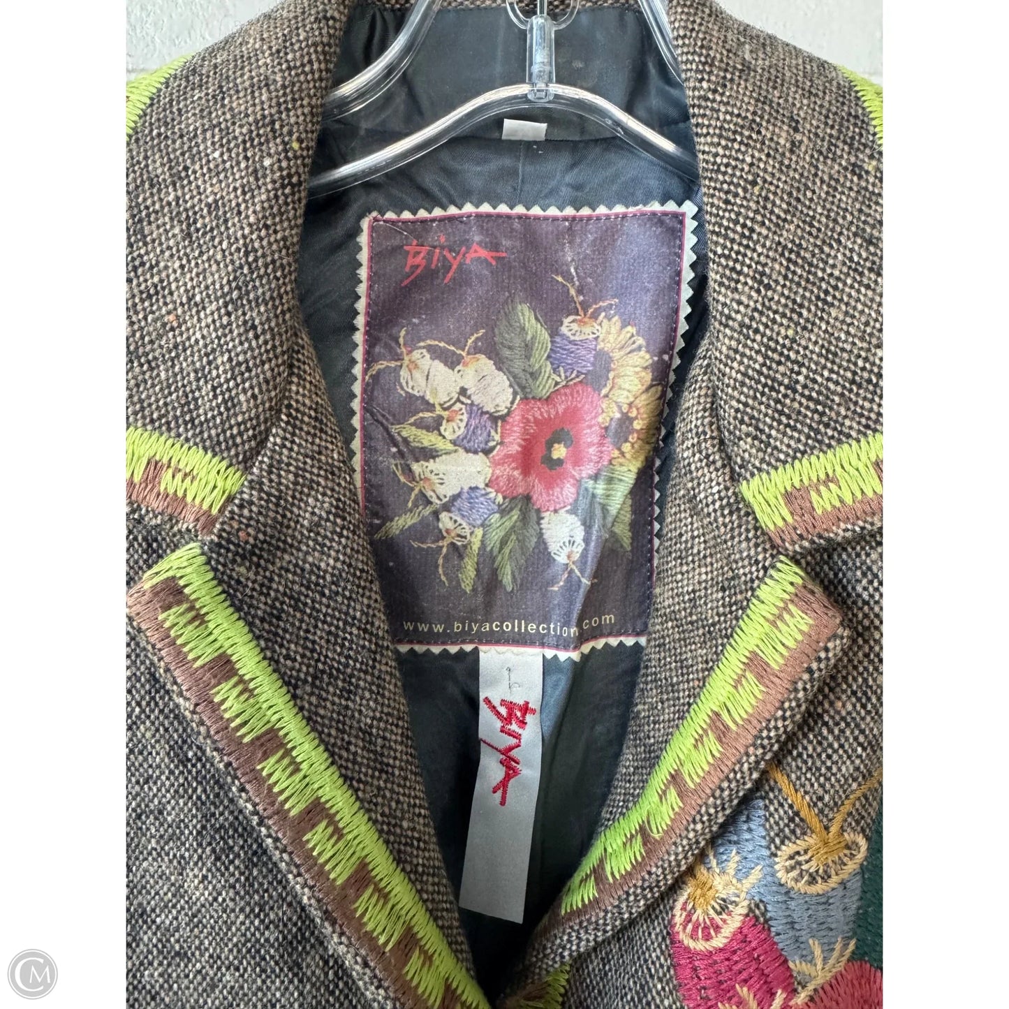 Coat Designer By Johnny Was In Brown & Red, Size: M