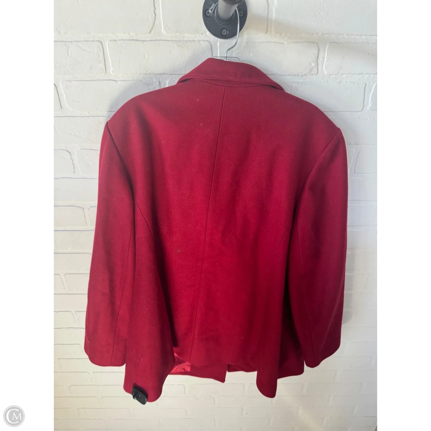 Coat Wool By Michael By Michael Kors In Red & Silver, Size: 2x