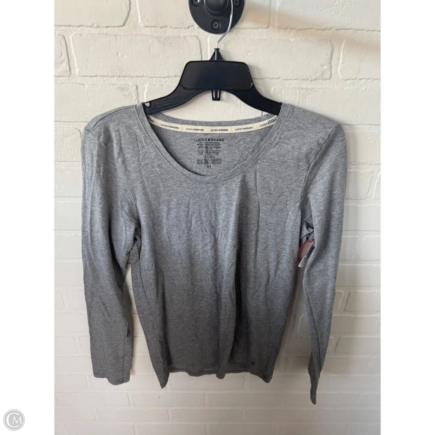 Top Long Sleeve Basic By Lucky Brand In Grey, Size: L