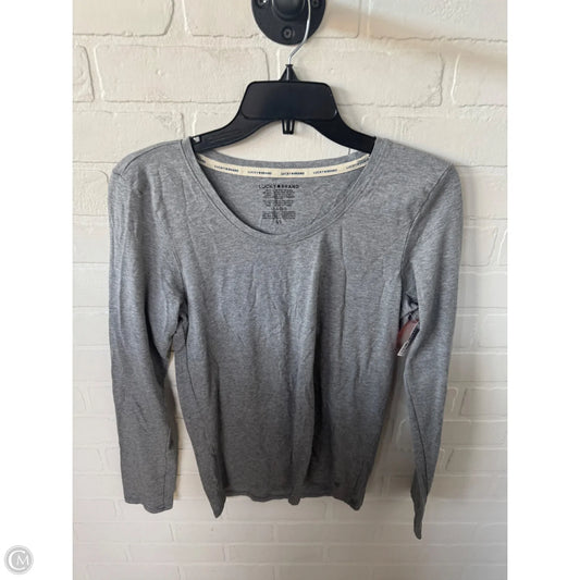 Top Long Sleeve Basic By Lucky Brand In Grey, Size: L