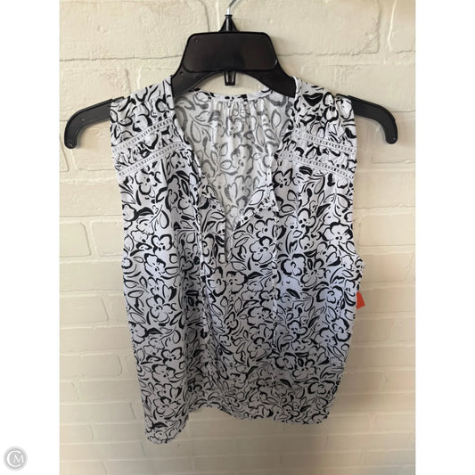 Top Sleeveless By Loft In Black & White, Size: S