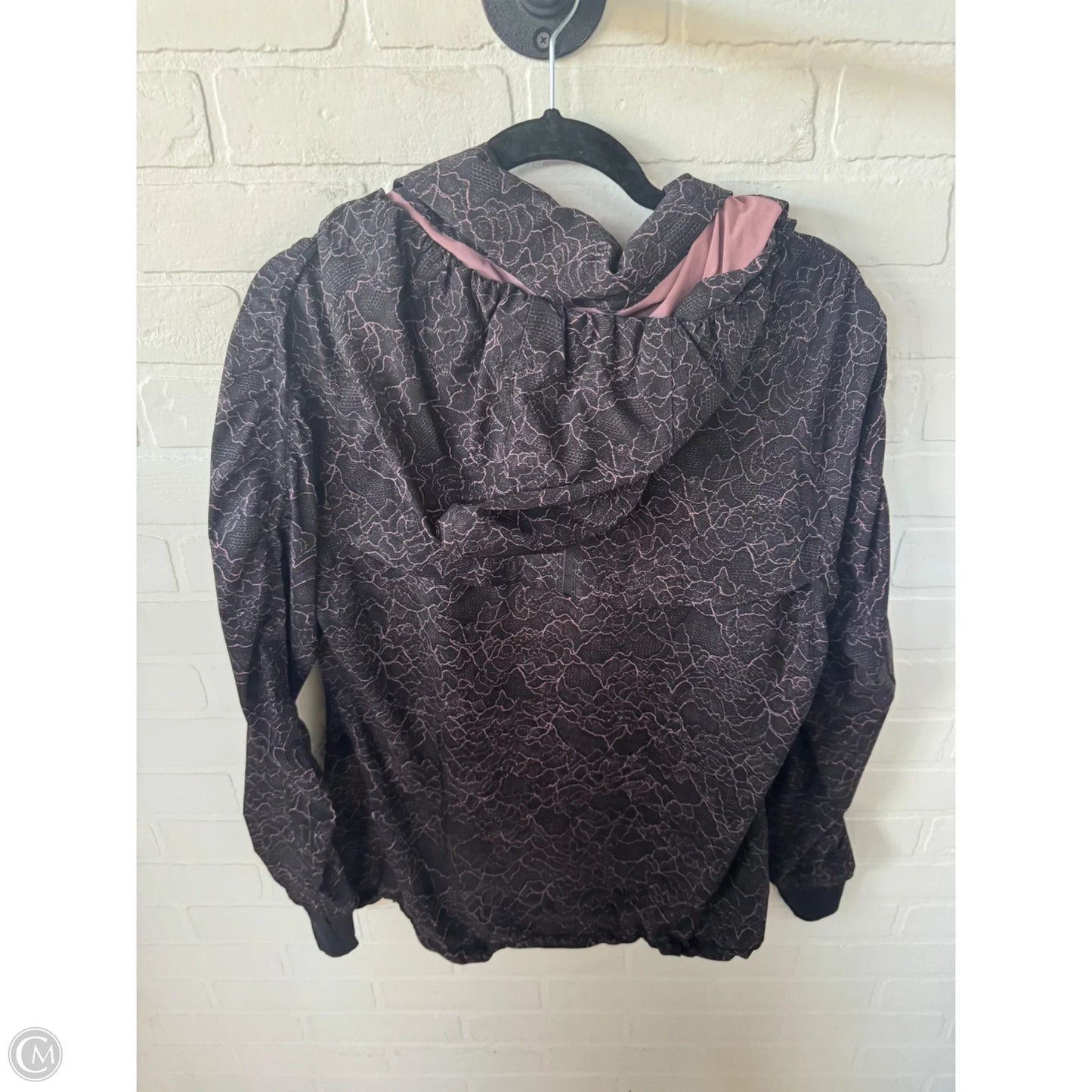 Athletic Jacket By Lululemon In Black & Pink, Size: M