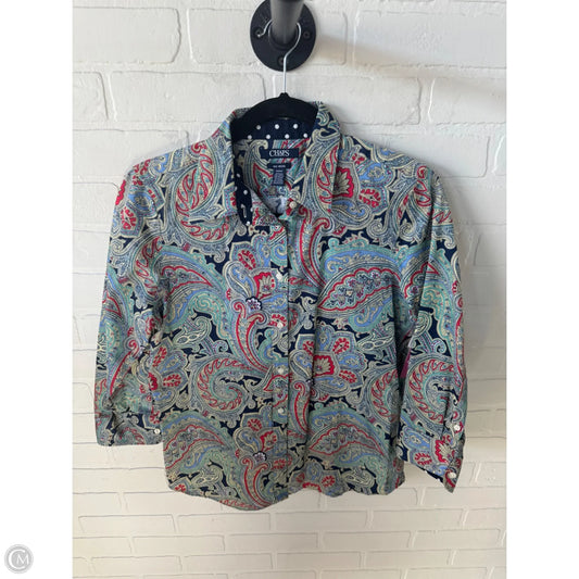 Blouse Long Sleeve By Chaps In Paisley Print, Size: M