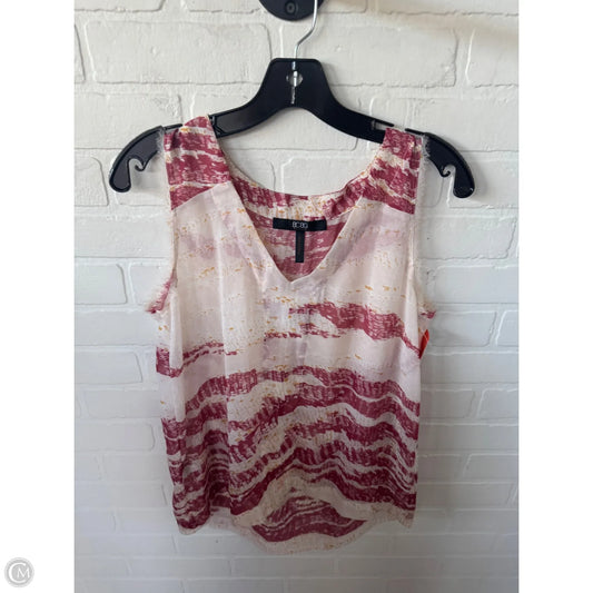 Top Sleeveless By Bcbg In Cream & Red, Size: S