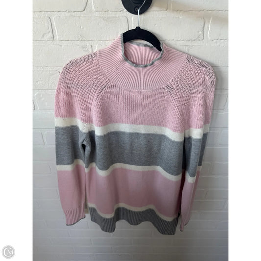 Sweater By Talbots In Grey & Pink, Size: M