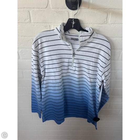 Sweatshirt Collar By Talbots In Blue & White, Size: M