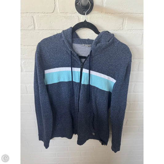 Sweatshirt Hoodie By Talbots In Blue & White, Size: L