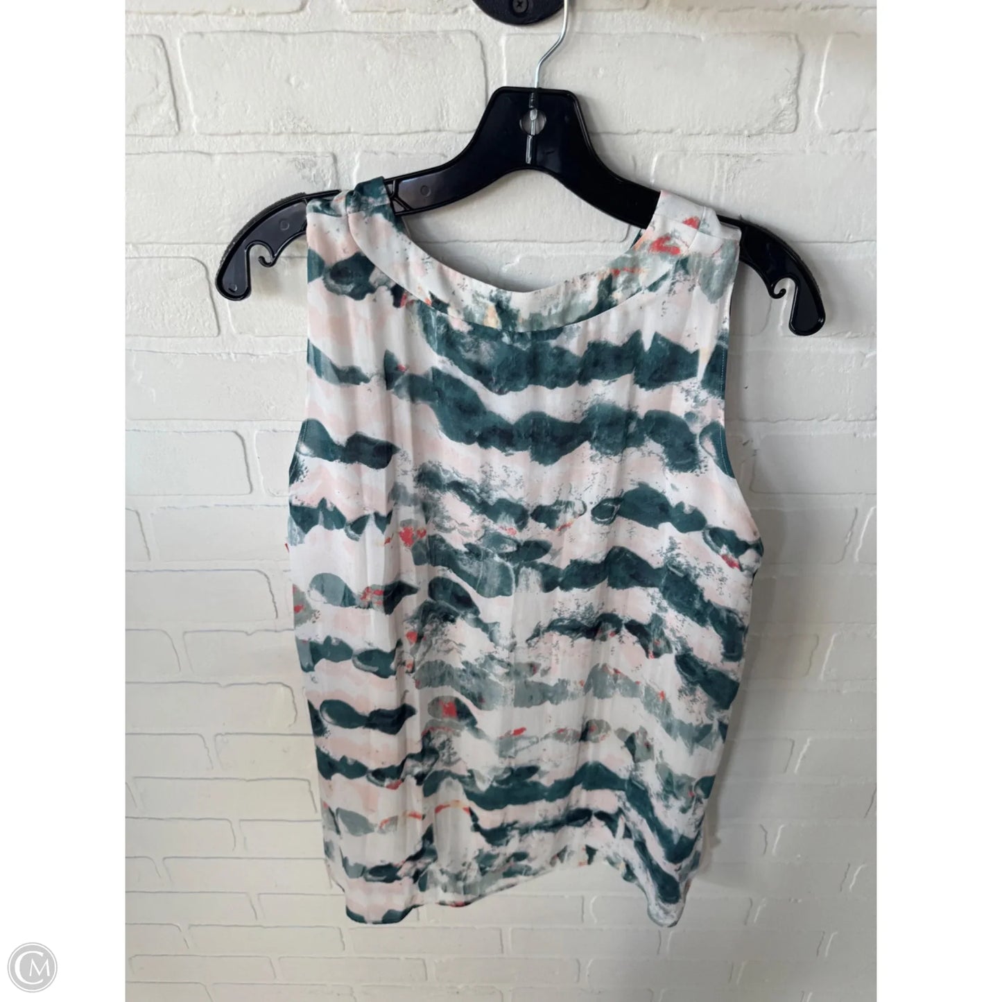 Blouse Sleeveless By Cabi In Green & Orange, Size: S