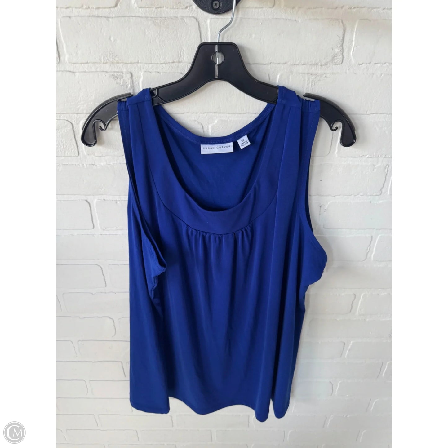 Blouse Sleeveless By Susan Graver In Blue, Size: 2x