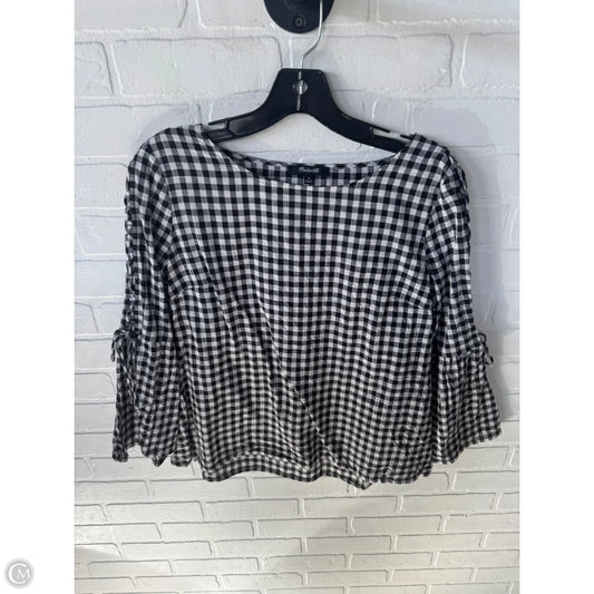 Top 3/4 Sleeve By Madewell In Black & White, Size: M