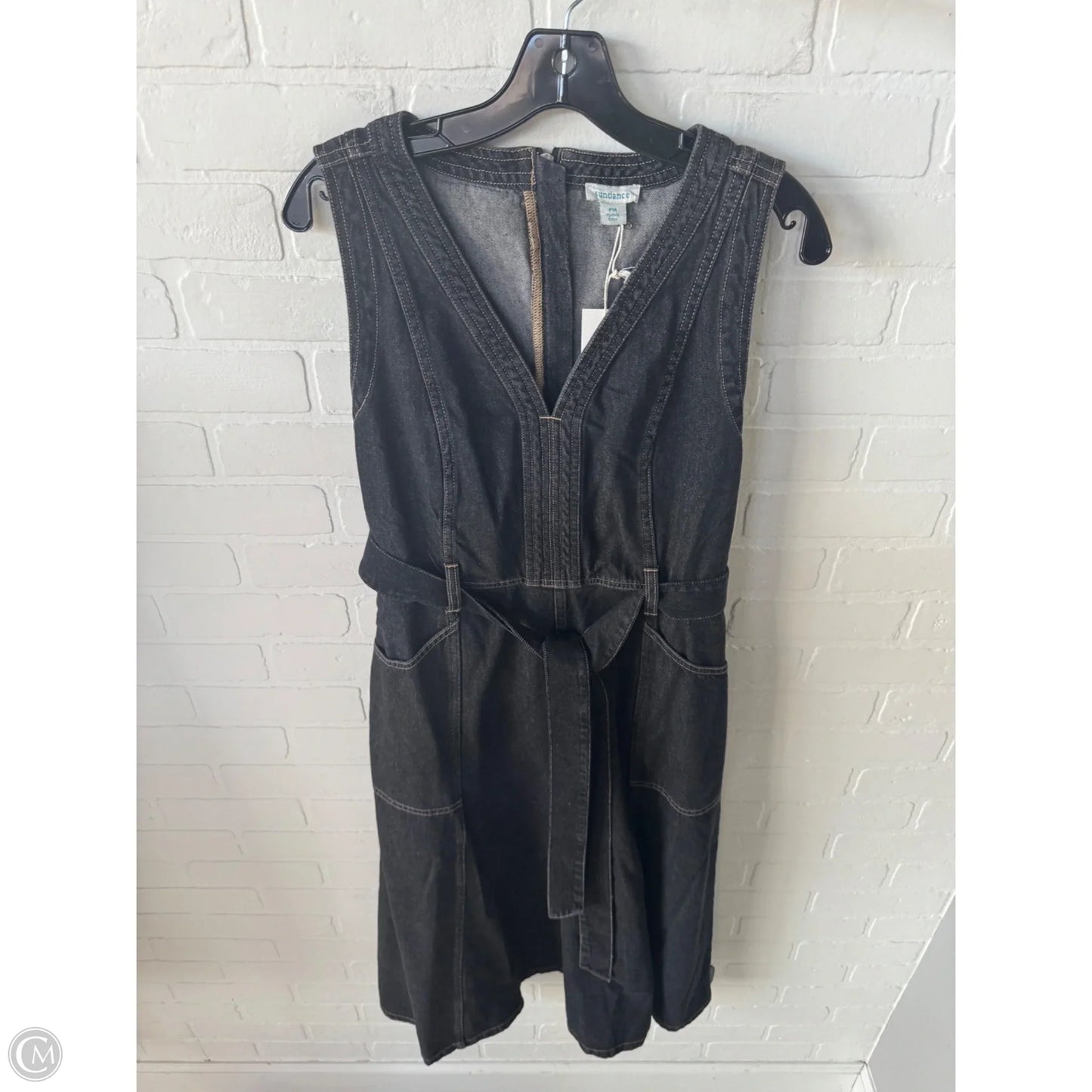 Dress Casual Midi By Sundance In Black Denim, Size: Lp