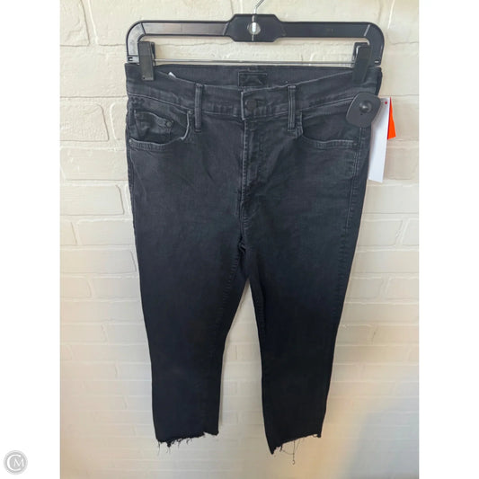 Jeans Cropped By Mother In Black Denim, Size: 6