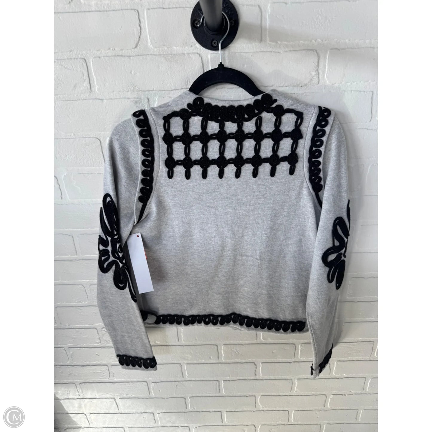 Sweater Cardigan By Nic + Zoe In Black & Grey, Size: S
