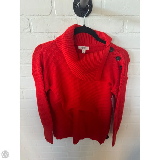 Sweater By Style And Company In Orange & Red, Size: Mp