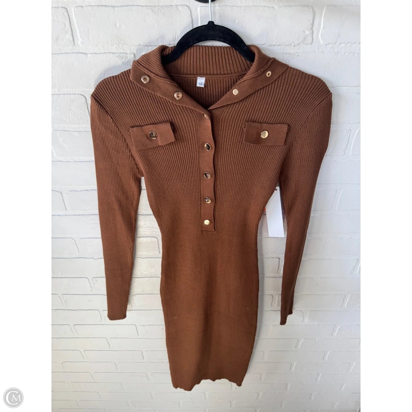 Dress Sweater By Shein In Brown, Size: M