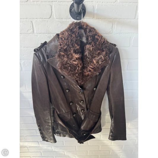 Jacket Leather By Cmc In Brown, Size: M