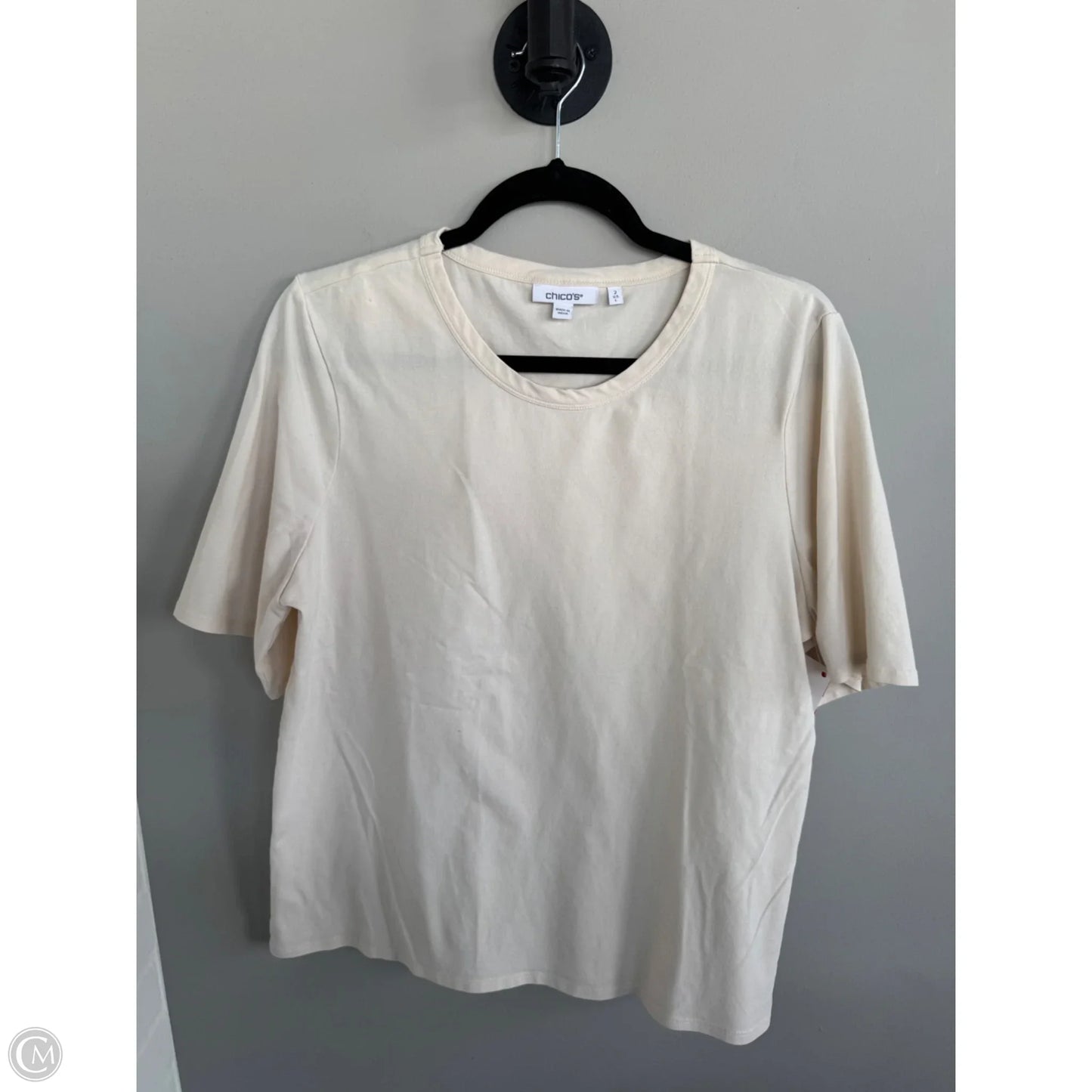 Top Short Sleeve By Chicos In Cream, Size: L