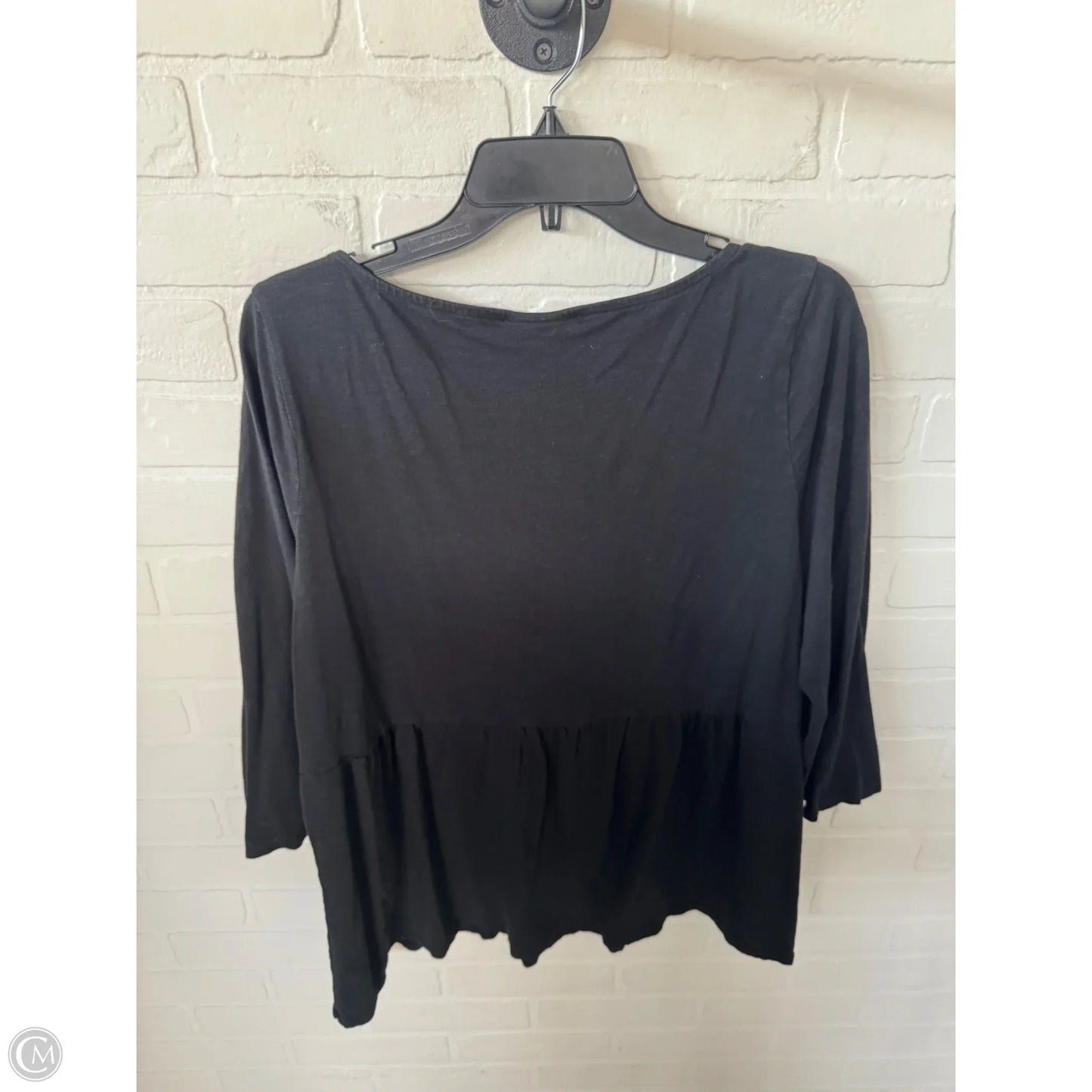 Top 3/4 Sleeve By J. Jill In Black, Size: L