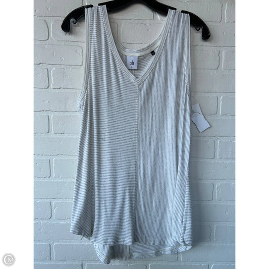 Top Sleeveless By Cabi In Grey & White, Size: M