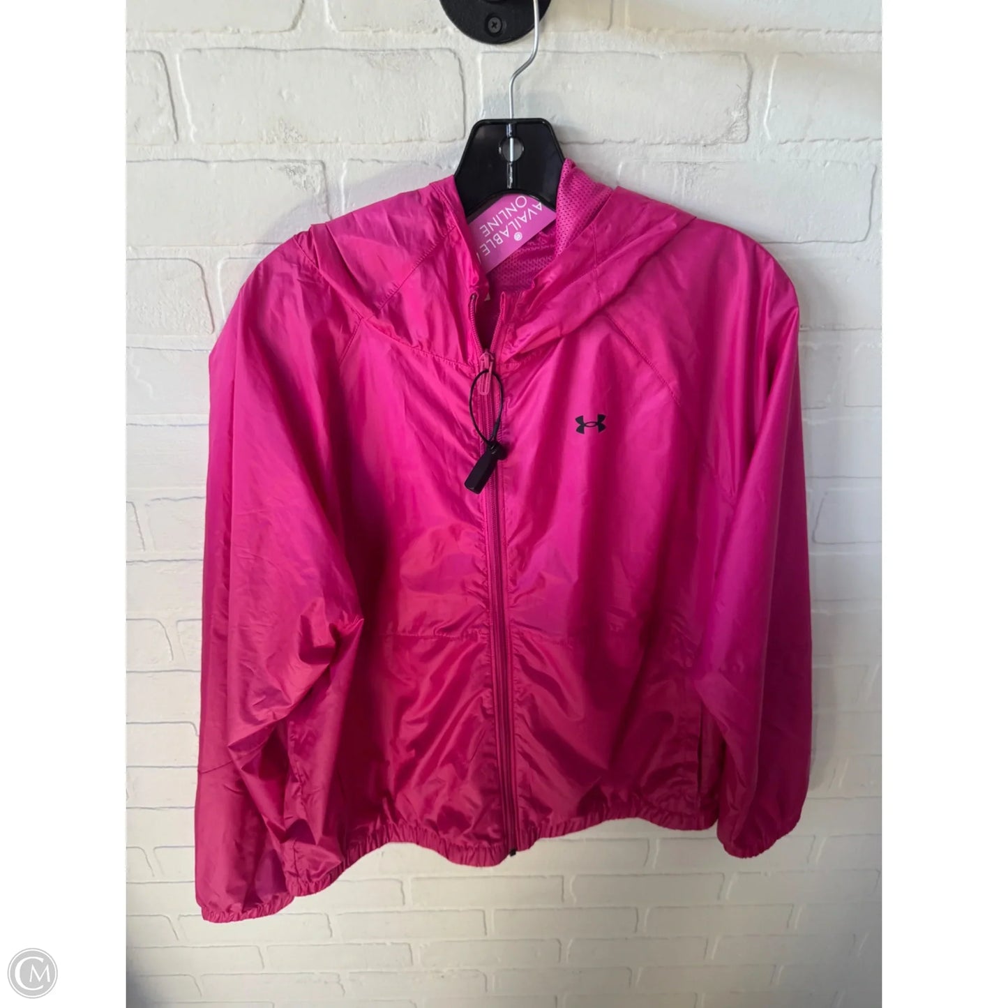 Jacket Windbreaker By Under Armour In Pink, Size: L