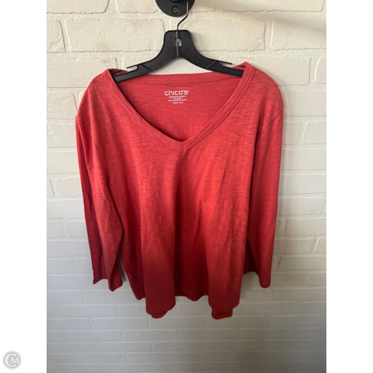 Top 3/4 Sleeve By Chicos In Orange, Size: Xl