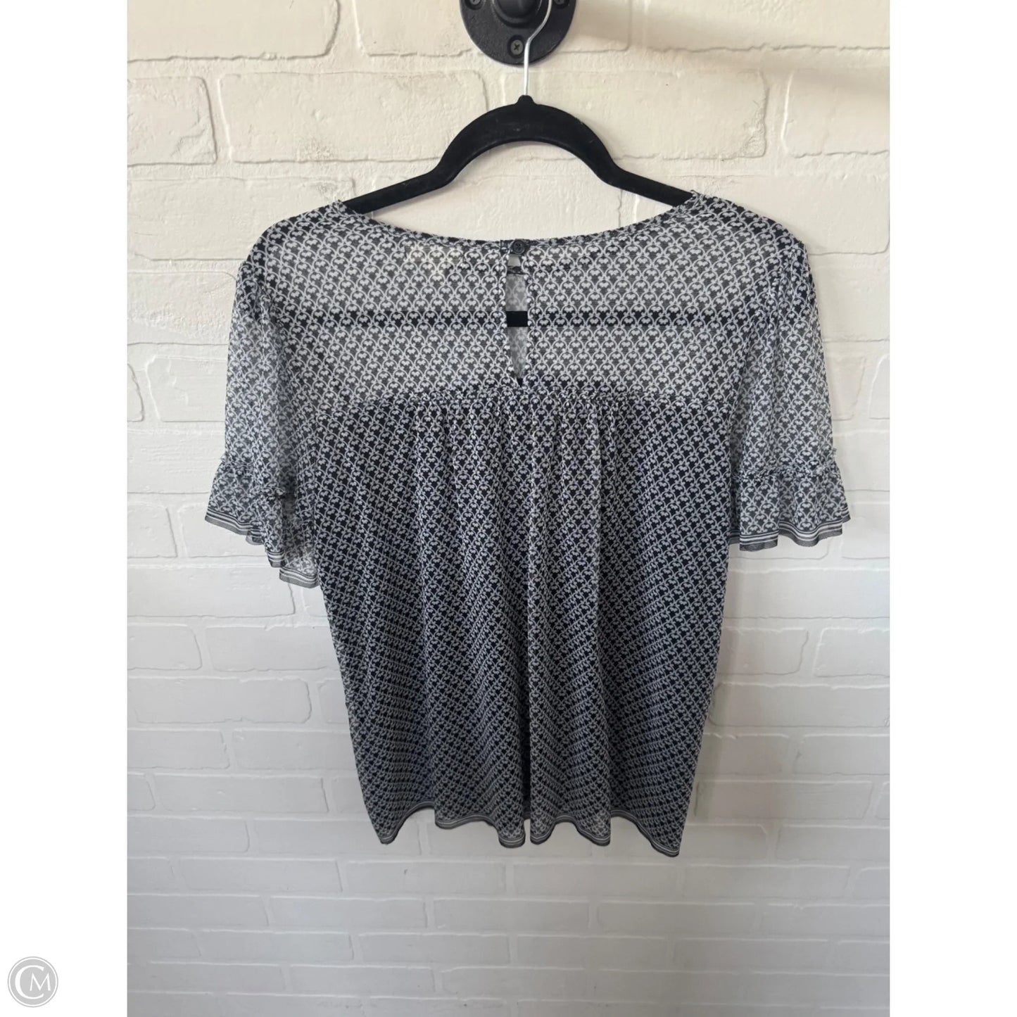 Blouse Short Sleeve By Max Studio In Black & White, Size: M