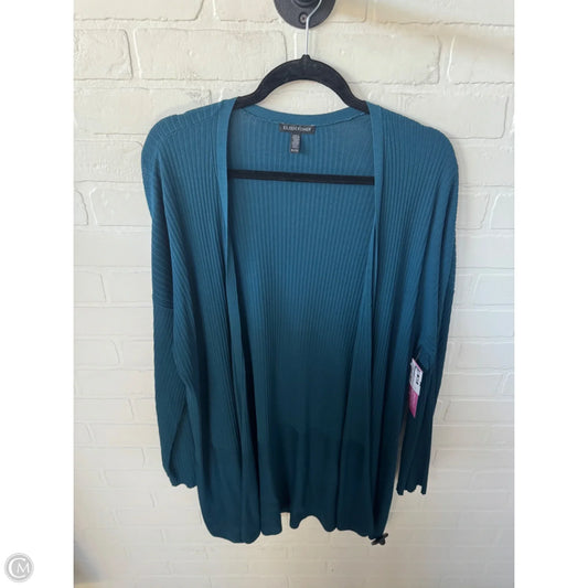 Sweater Cardigan By Eileen Fisher In Teal, Size: Xl