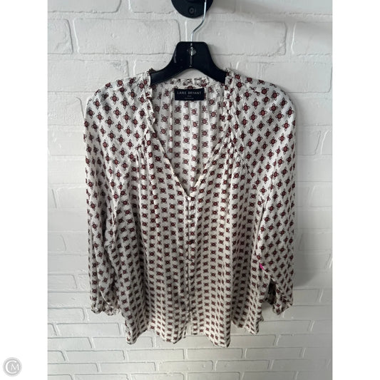 Blouse Long Sleeve By Lane Bryant In Cream & Red, Size: Xl