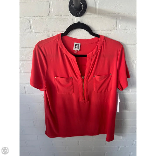Blouse Short Sleeve By Anne Klein In Orange, Size: L