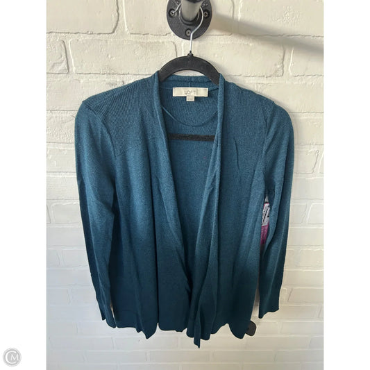 Sweater Cardigan By Loft In Green, Size: Xs
